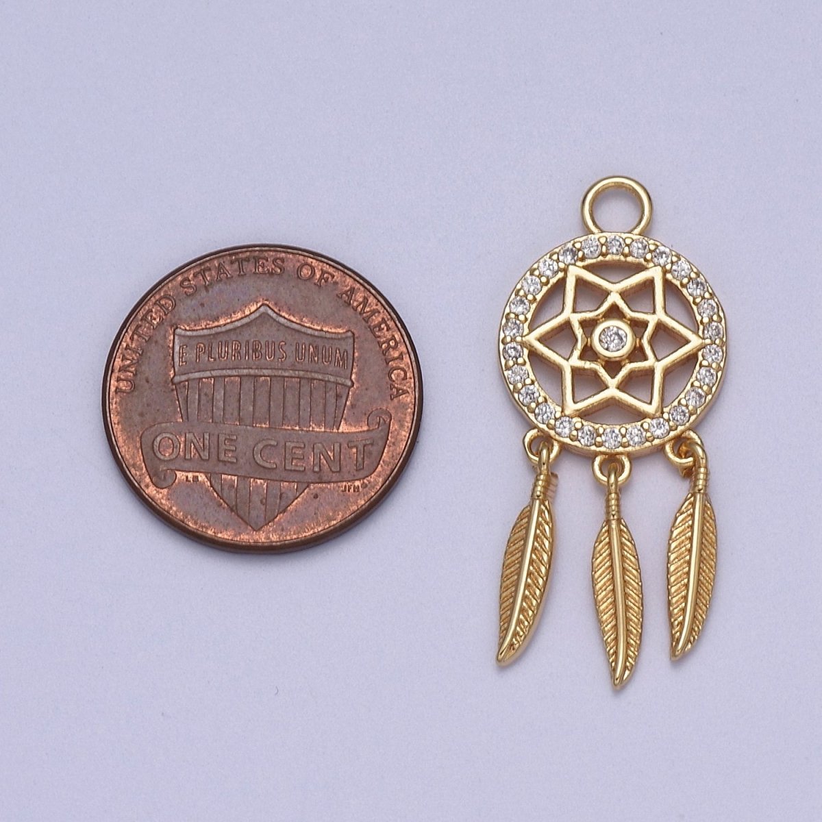 18k Gold Filled Dainty Dream Catcher Charm Bracelet Necklace Pendant Boho Charm for Jewelry Making Bohemian Inspired C-254