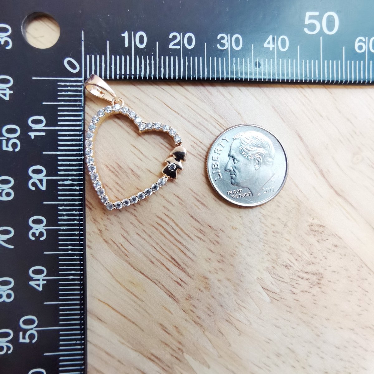 18K Gold Filled Dainty Love Heart Overlay Micro Pave CZ Cute Little Girl On Heart Bracelet Charm Necklace Pendant with Bails Findings I-825