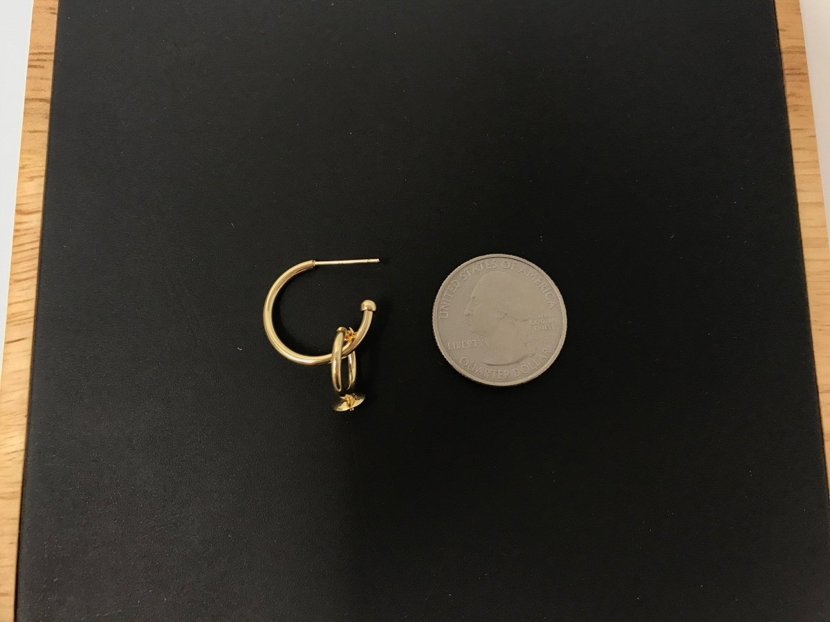 18k Gold Filled DIY Huggie Earrings with Loop, Stud Earrings, Crafted Hoop Earring Making Findings for Jewelry Making Supplies K-015