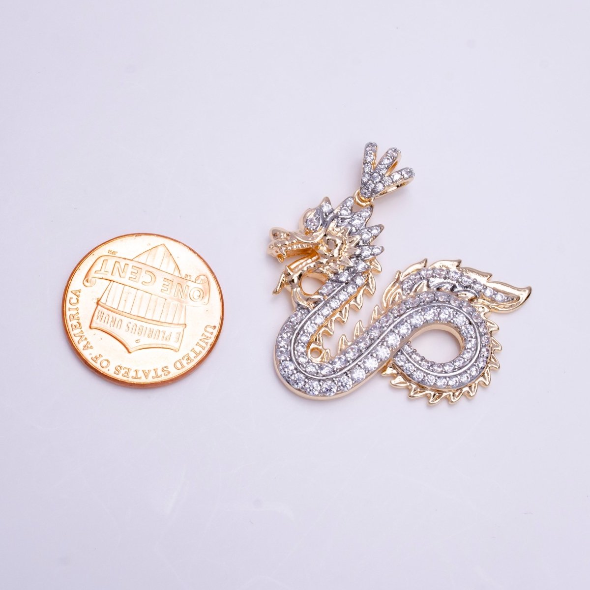 18k Gold Filled Dragon Pendant Chinese Zodiac Animal Charm for Necklace Statement Jewelry AA-753