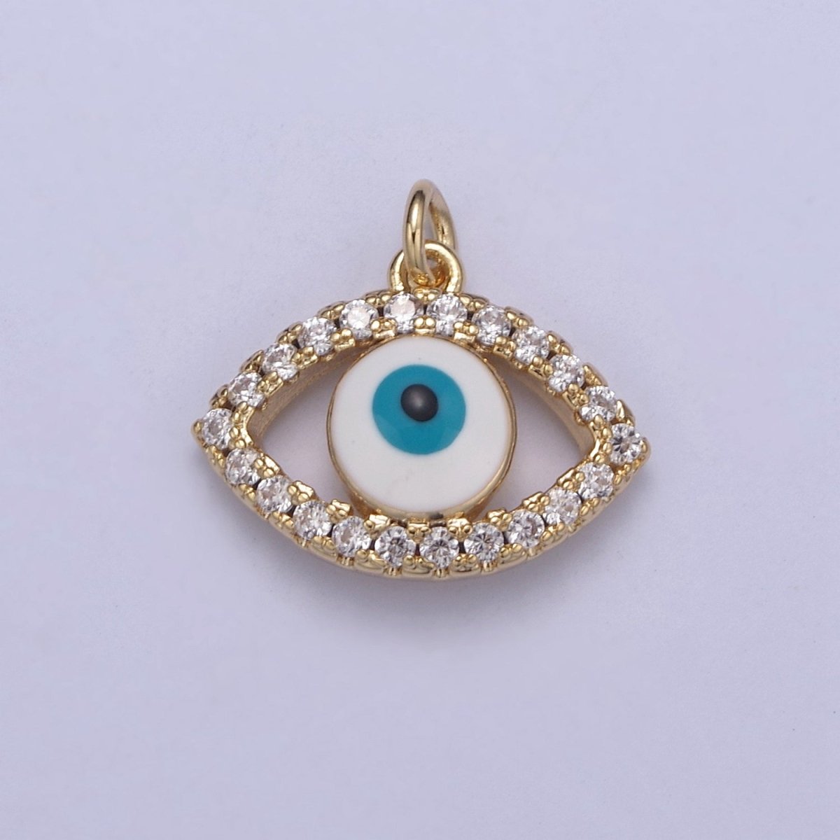 18K Gold Filled Evil Eye Gold Charm Cubic Zirconia Cz Eye Charm Dainty Good Luck and Protection Charm N-358