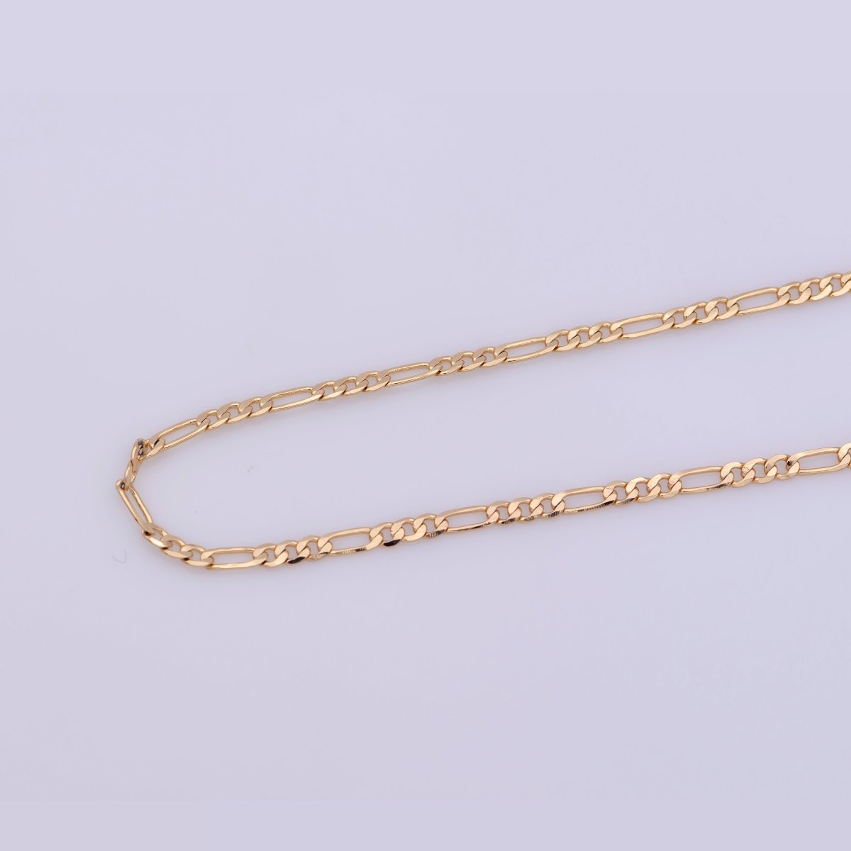 18K Gold Filled Figaro Necklace, 23.5 Inch Figaro Finished Chain For Jewelry Necklace Making, Dainty 2mm Figaro Necklace w/ Lobster Clasps | CN-388