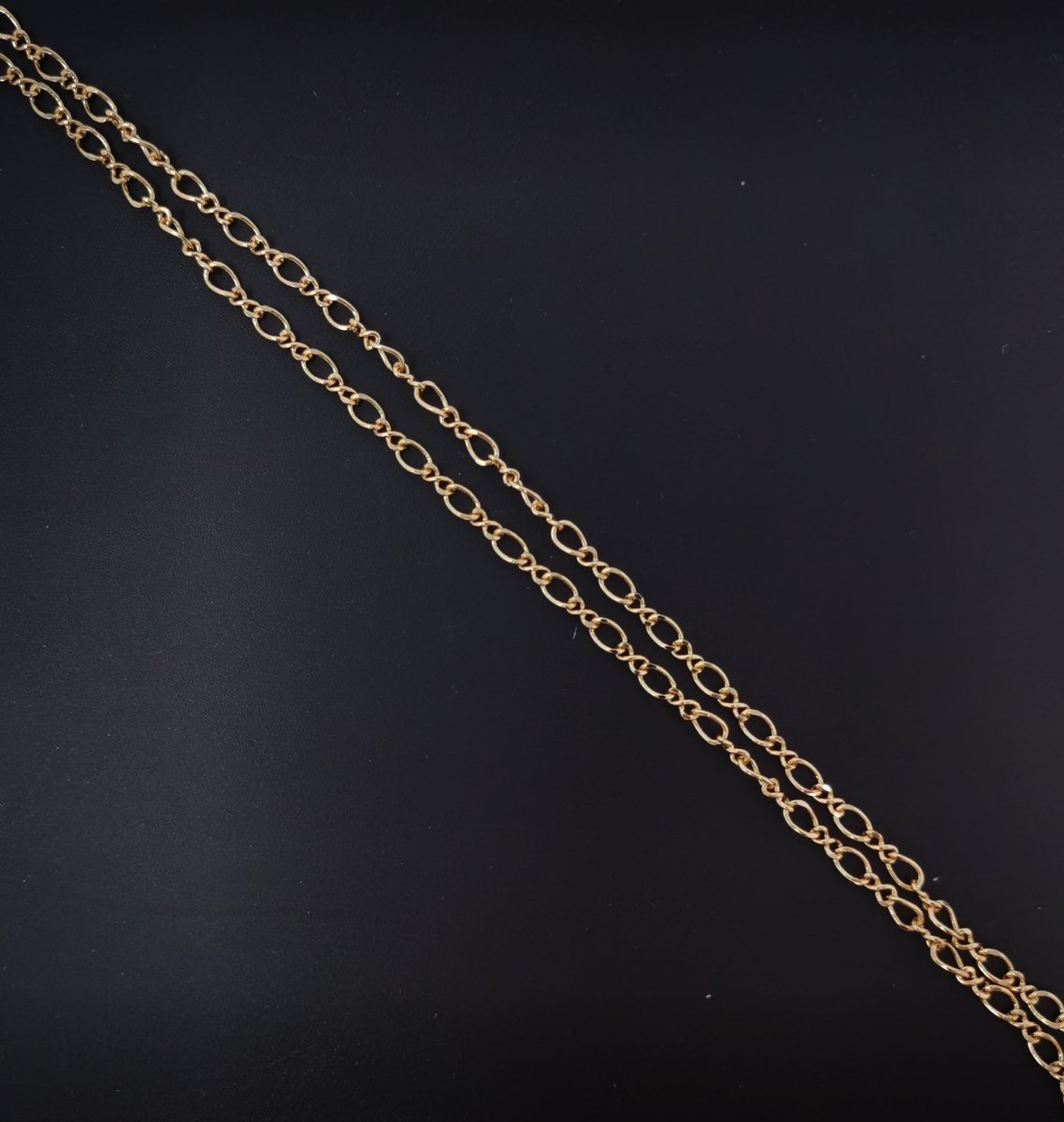 18K Gold Filled Figure 8 infinity Chain Necklace, 19.6" Figure 8 Finished Chain For Jewelry Making, 3mm Width Figure Eight Necklace w/ Spring Ring | CN-590  Clearance Pricing