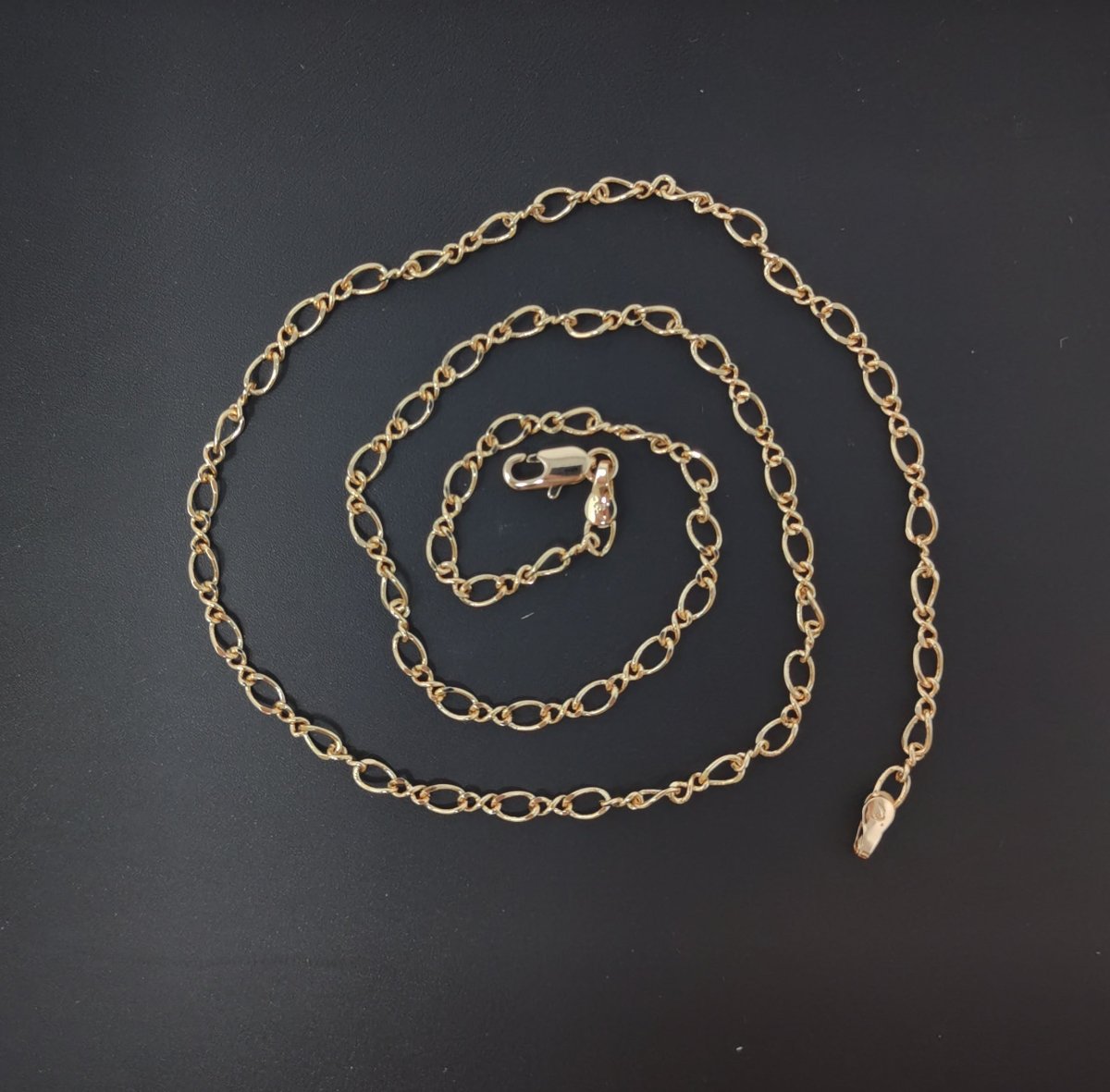 18K Gold Filled Figure 8 infinity Chain Necklace, 19.6" Figure 8 Finished Chain For Jewelry Making, 3mm Width Figure Eight Necklace w/ Spring Ring | CN-590  Clearance Pricing