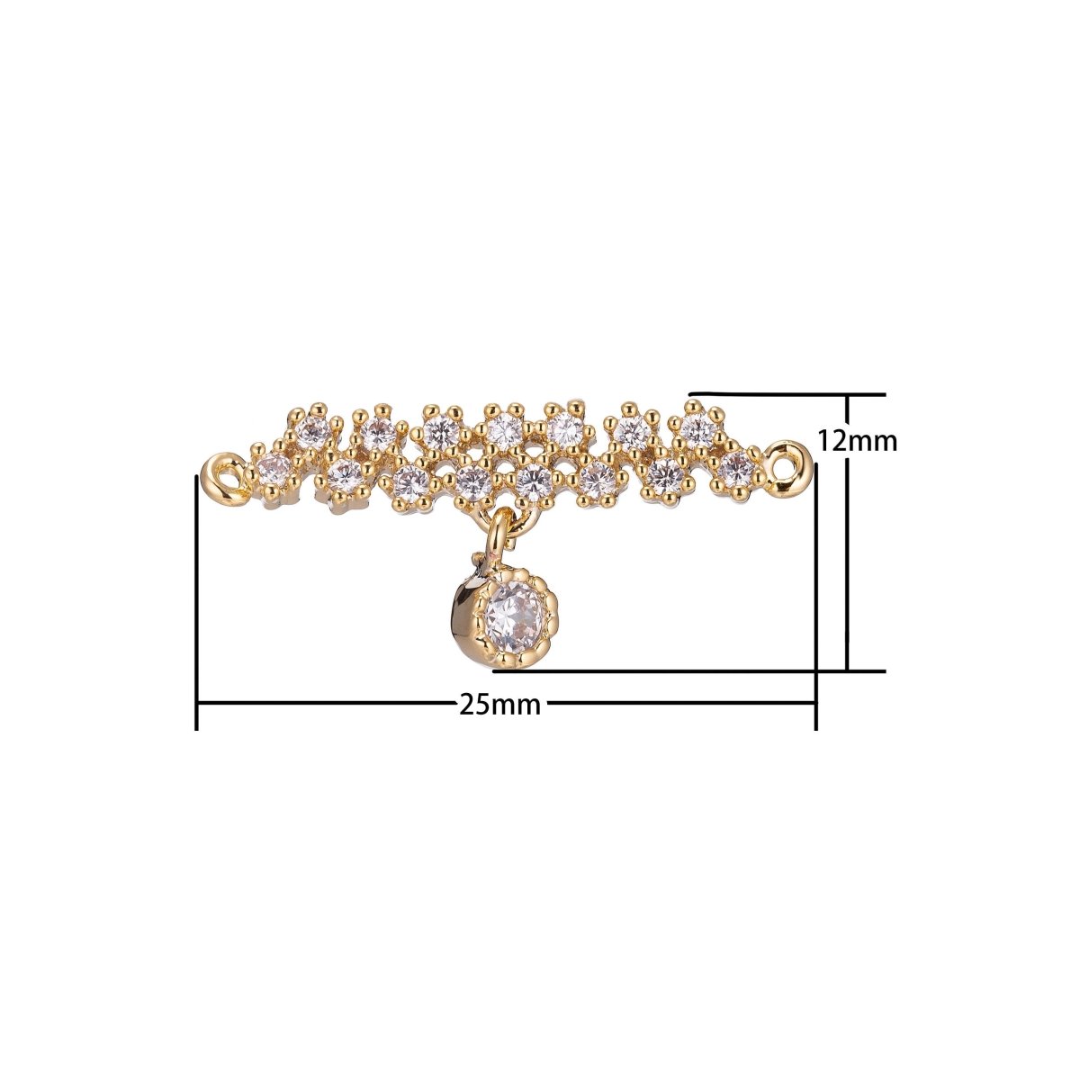 18K Gold Filled Flower Bar with Pendant Bracelet Charm Bead Finding Connector for earring necklace Jewelry Making F-005