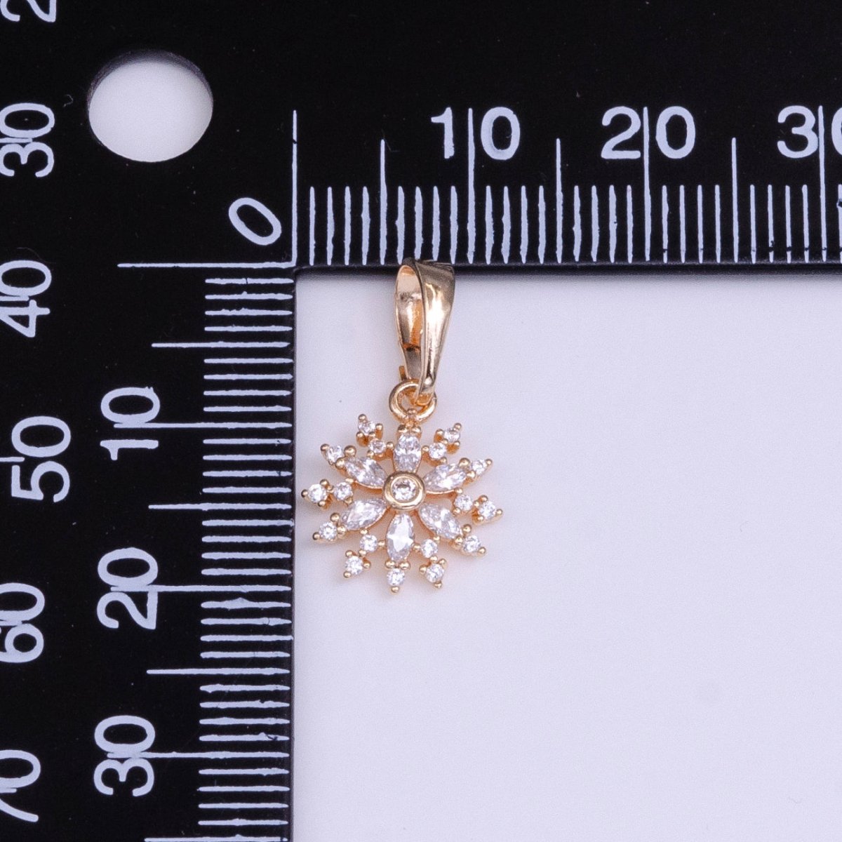 18K Gold Filled Flower Clear Marquise CZ Rosey Gold Pendant | AA530