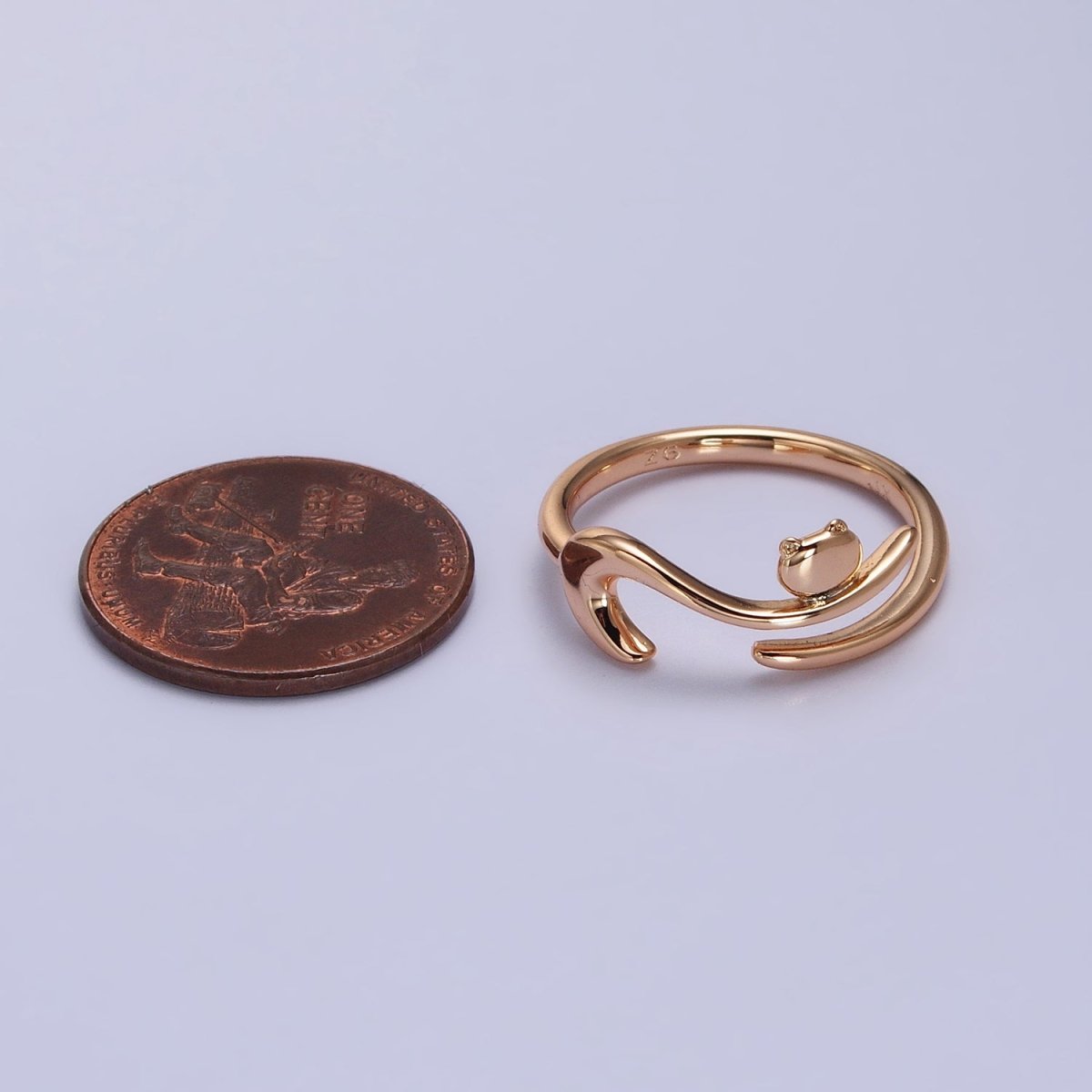 18K Gold Filled Forest Frog on Branch Minimalist Ring | R-108
