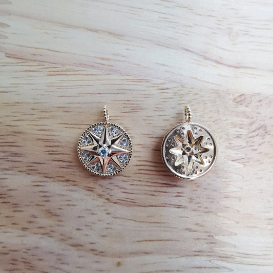 18K Gold Filled Gold Celestial Star, Shiny Starburst, Sunlight Sun, Northern Stars Charm Bracelet Earring Necklace for Jewelry Making D-494