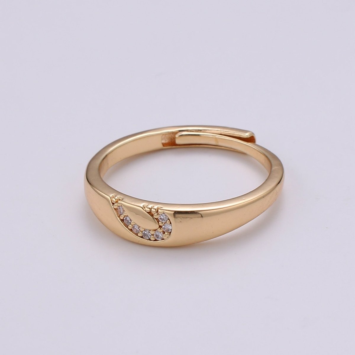 18K Gold Filled Heart Adjustable Ring - R309
