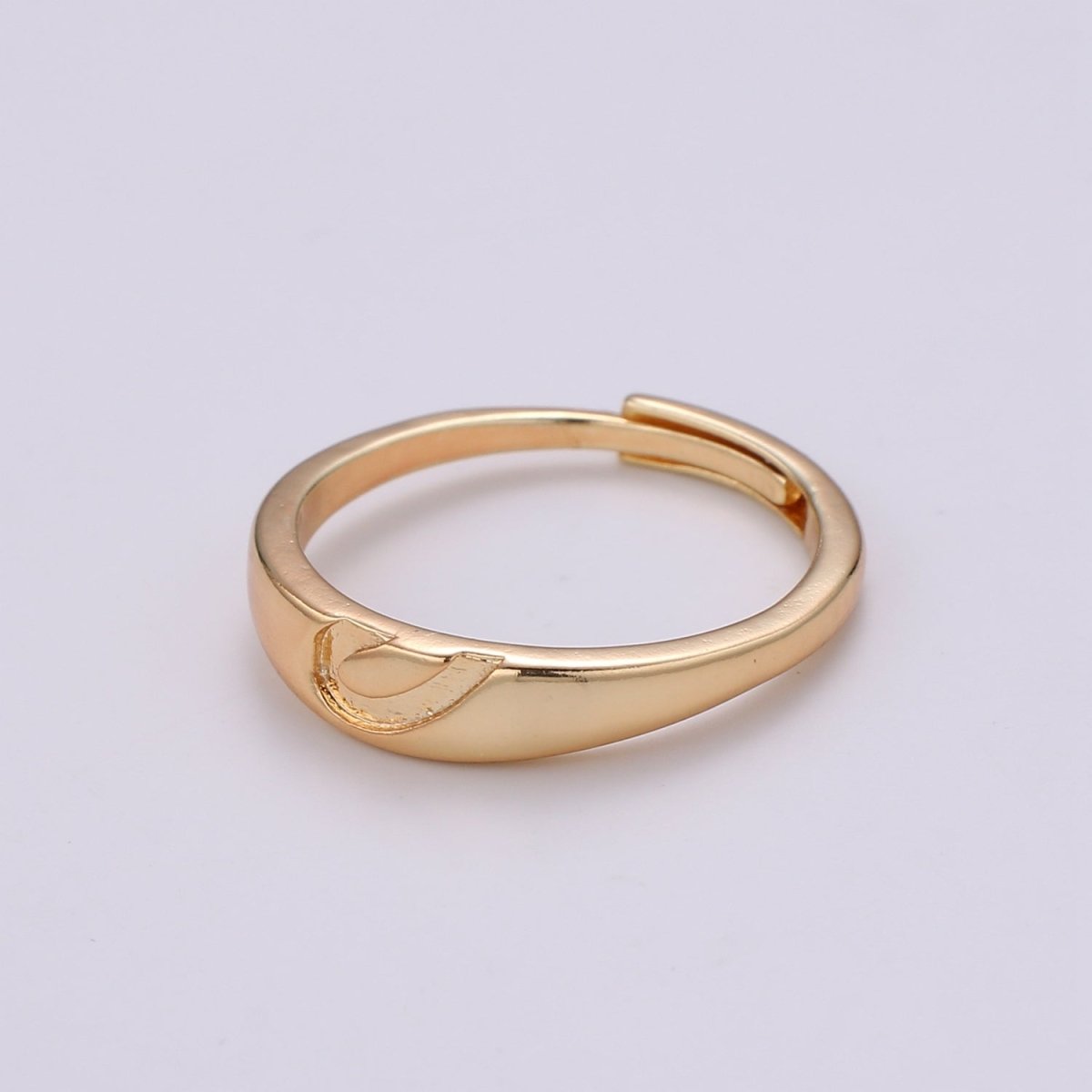 18K Gold Filled Heart Adjustable Ring - R309