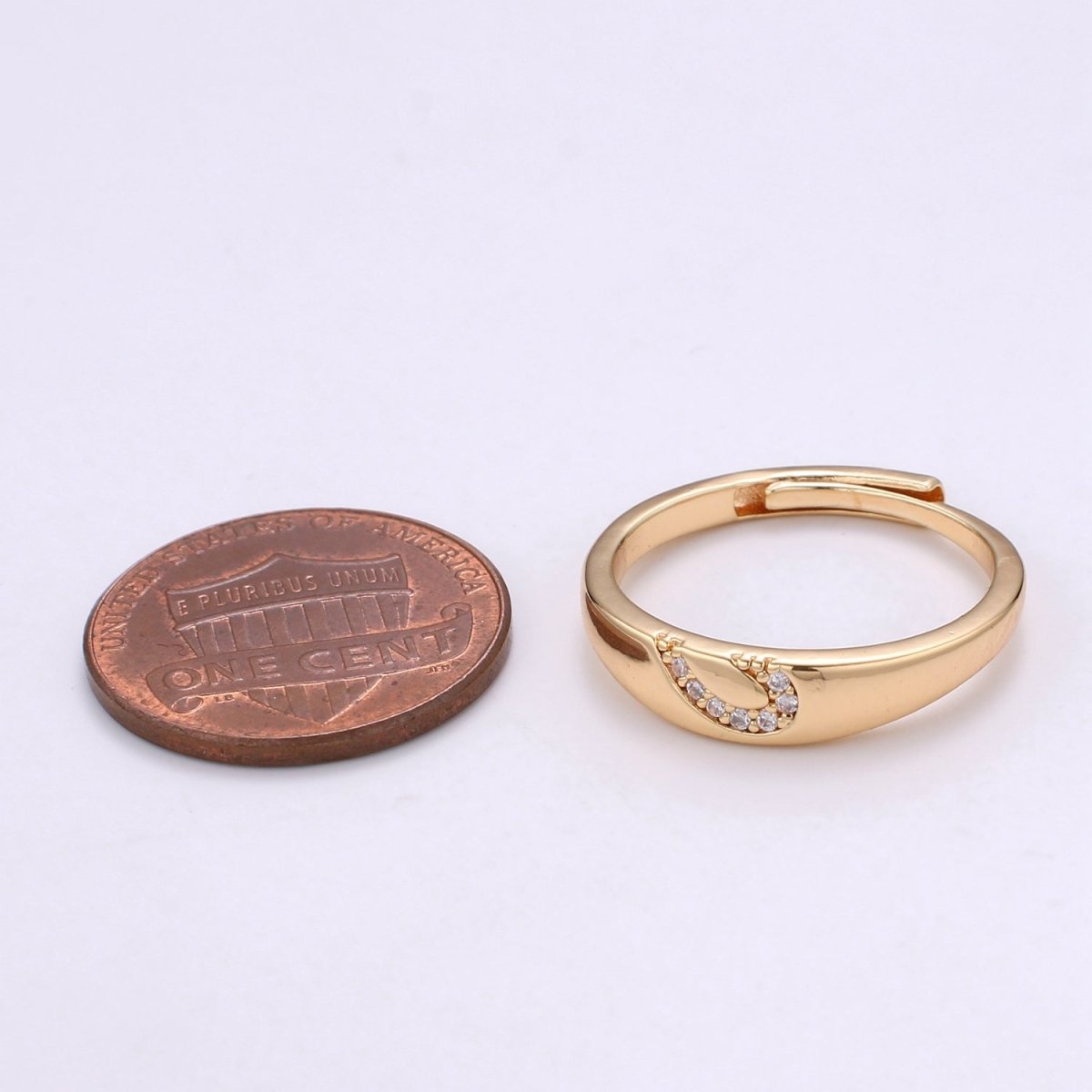 18K Gold Filled Heart Adjustable Ring - R309