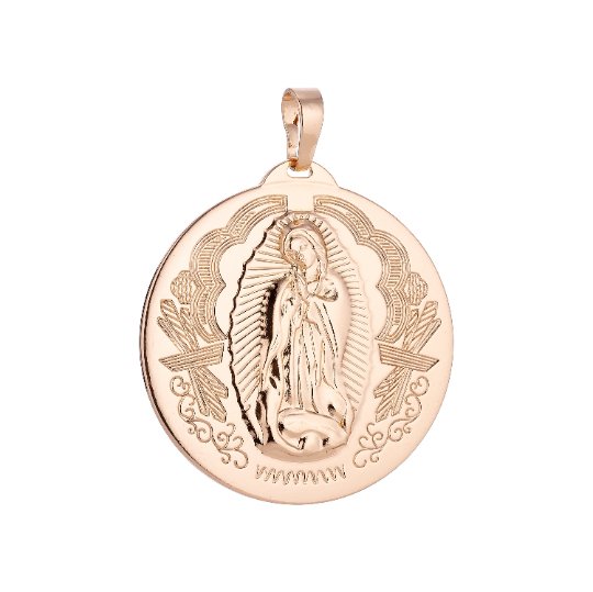 18K Gold Filled Holy Mother Virgin Mary, Saint, Spiritual Gift, Bails Findings Earring Necklace Jewelry Making Supplies H-442
