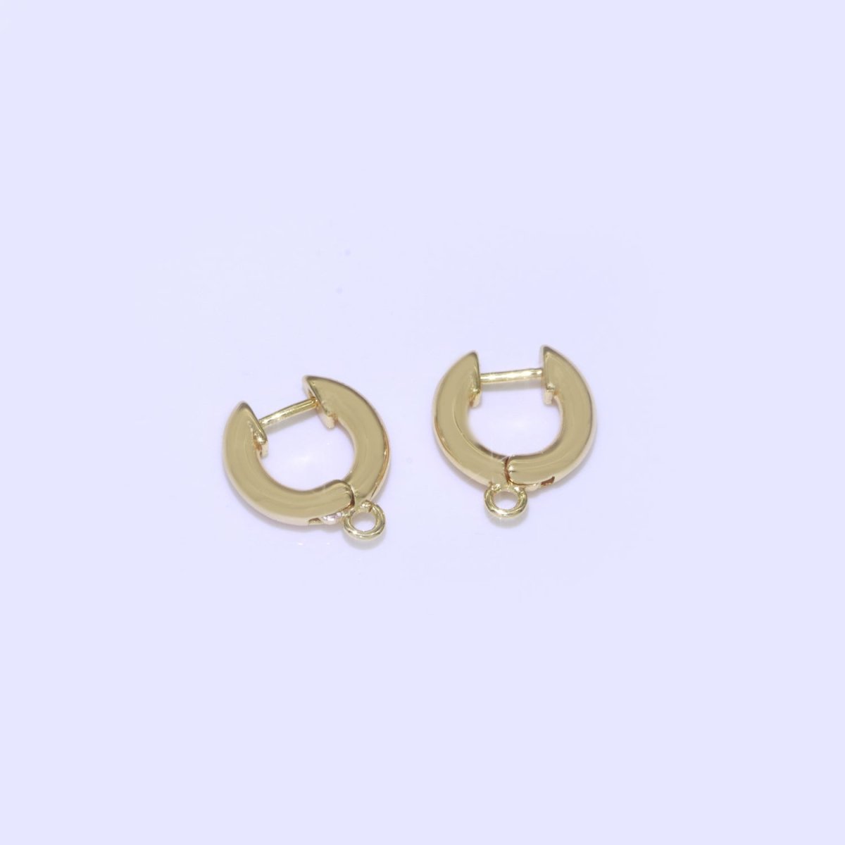 18k Gold Filled hoop huggie one touch w/ open link Lever Hoop earring making, 14x11.7 mm, Earring Charm Making Findings L-493
