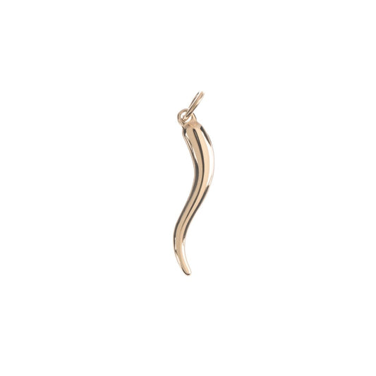 18K Gold Filled Italian Horn Charm Cornicello cornetto Good Luck Protection Amulet Pendant for Necklace Jewelry Making Supplies  E-659 E-660 J-661
