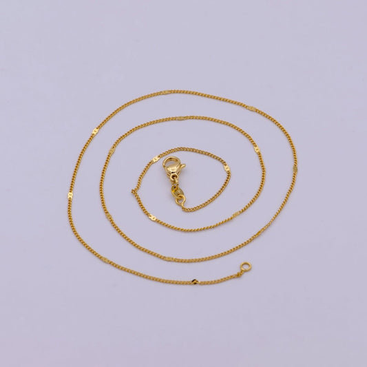 18k Gold Filled Layering Necklace - Simple Chain Necklace - Curb Chain Necklace - Minimalist Jewelry | WA-539 Clearance Pricing