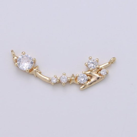 18k Gold Filled Link Connector Dainty Star Charm Thunder Bolt Charm Connector for Bracelet Necklace Jewelry Making Supply F-544