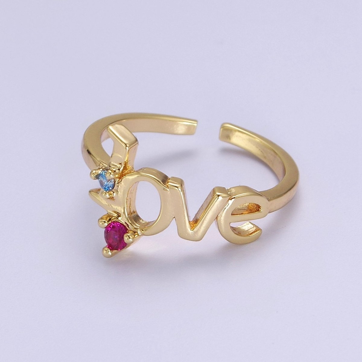 18k Gold Filled Love Ring, Gold Script Love Ring, Engagement Ring, Promise Ring, Love Word Ring, S-517