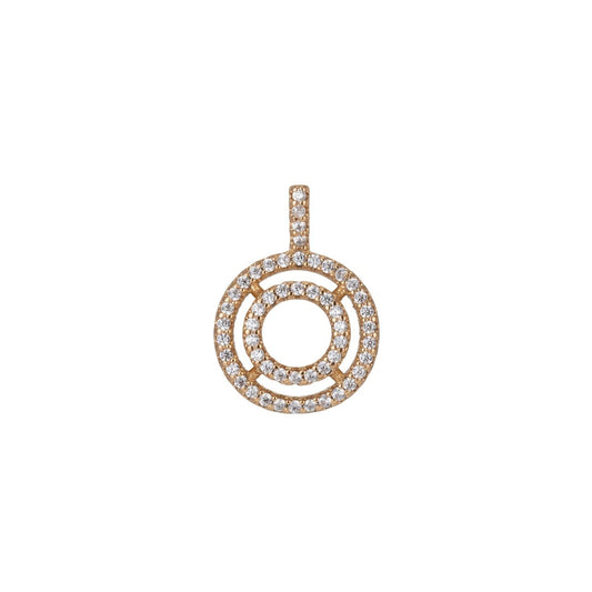 18k Gold Filled Micro Pave CZ Geometric Pendant Charm, Micro Pave CZ Circle Pendant Charm, Gold Filled Pendant, For DIY Jewelry I-520