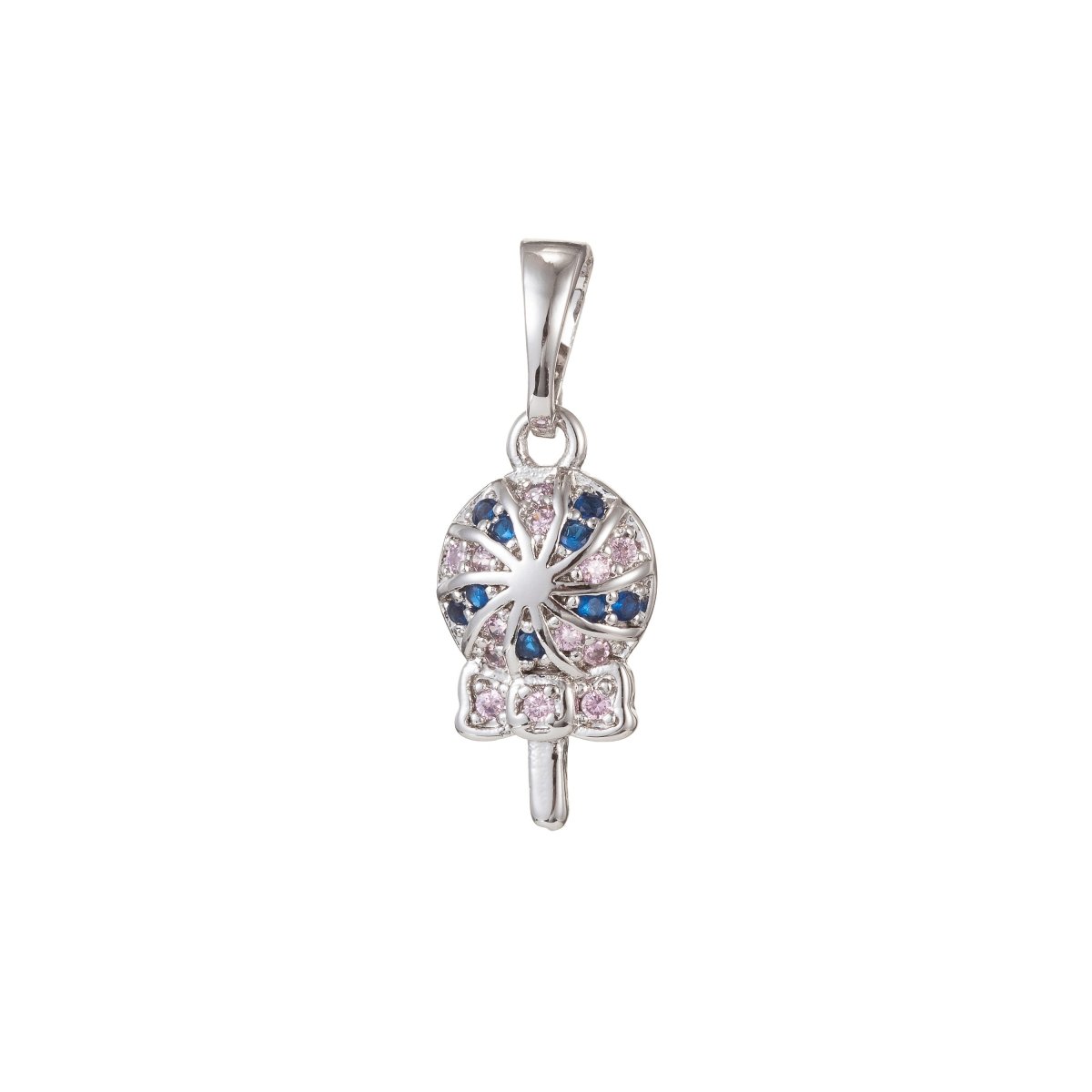 18k Gold Filled Micro Pave CZ Lolipop Pendant Charm, Lolipop Candy Pendant Charm, Gold Filled Desert Pendant, For DIY Jewelry Making I-427 I-500