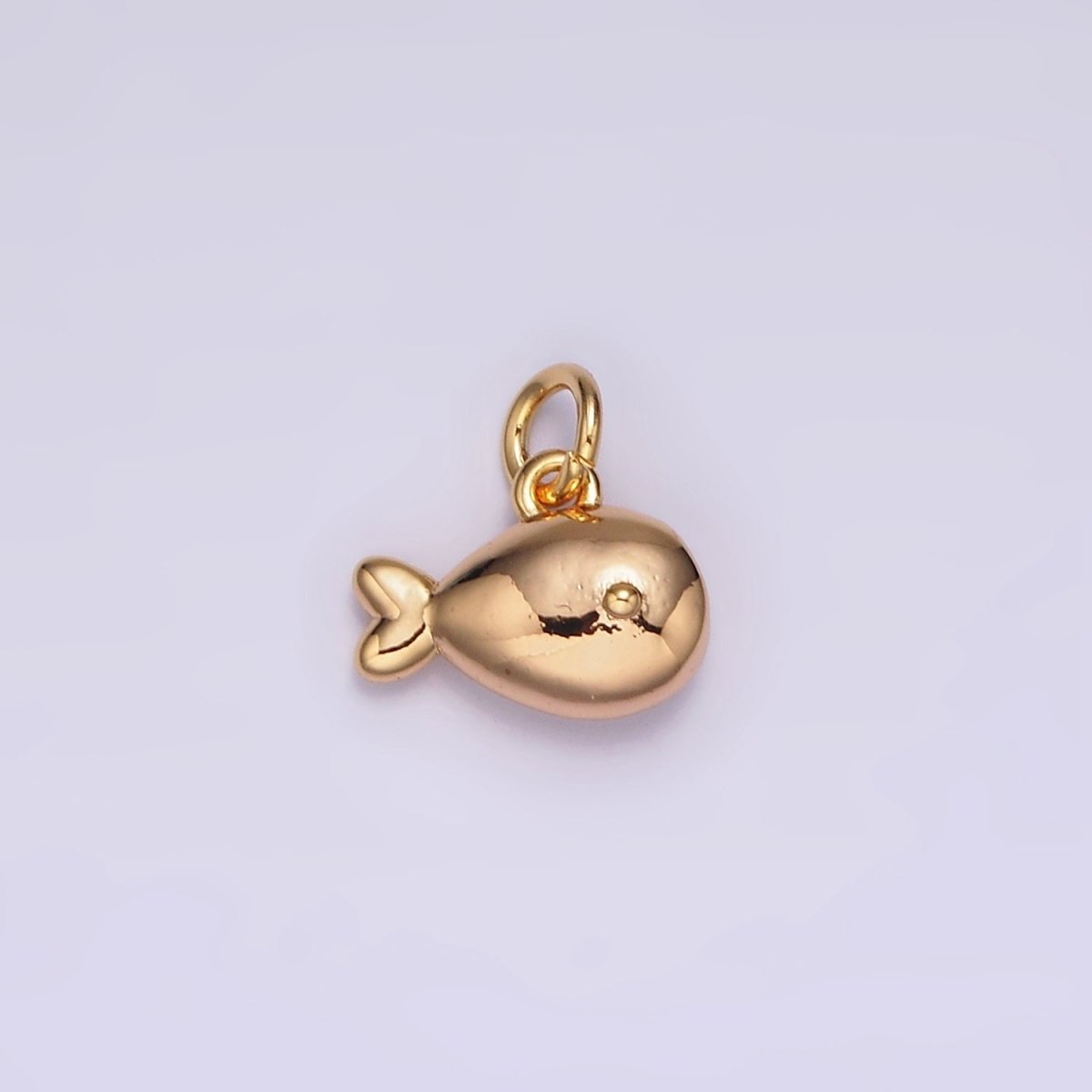 18K Gold Filled Mini Fish Animal Puffed Add-On Charm | N1684