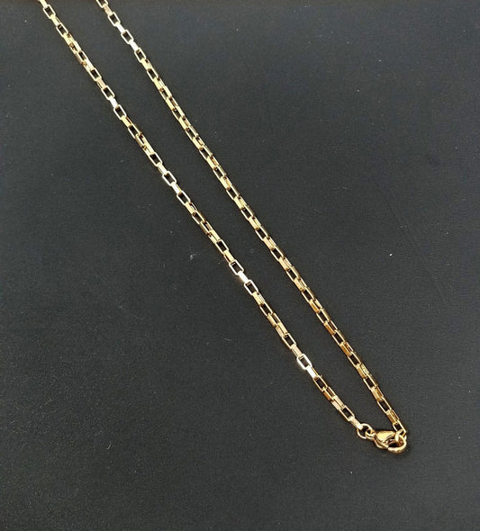 18K Gold Filled Necklace - Cable Necklace - Dainty Gold Cable Rolo Chain Layering Necklace 1mm 20 inch ready to wear chain w/ Lobster Clasp | CN-266