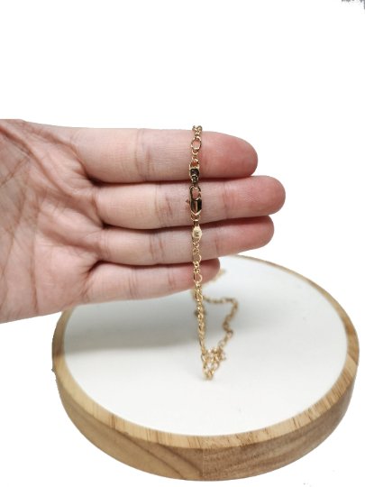18k Gold Filled Necklace Figure 8 Chain Link Gold 17.7" Gold Figure Eight Style Necklace, Dainty 3mm Figure Eight Necklace w/ Lobster Clasps | CN-734  Clearance Pricing