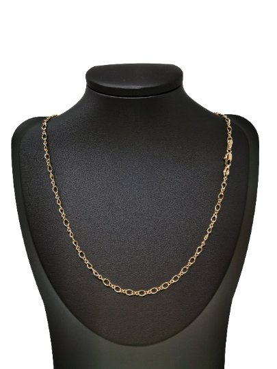 18k Gold Filled Necklace Figure 8 Chain Link Gold 17.7" Gold Figure Eight Style Necklace, Dainty 3mm Figure Eight Necklace w/ Lobster Clasps | CN-734  Clearance Pricing