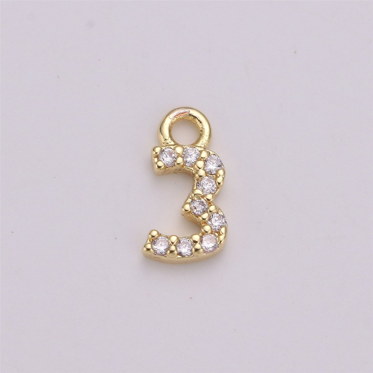 18K Gold Filled Number Charm Micro Pave numbers Gold arabic numerals charms for Bracelet Necklace Earring Charm Jewelry Making Supply M-021-M-042