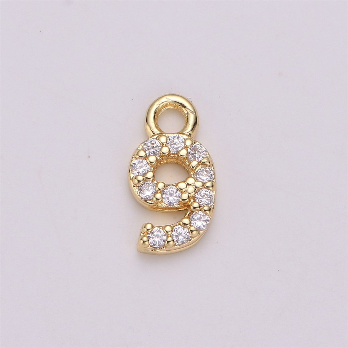 18K Gold Filled Number Charm Micro Pave numbers Gold arabic numerals charms for Bracelet Necklace Earring Charm Jewelry Making Supply M-021-M-042