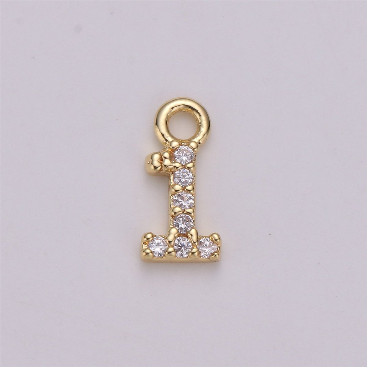 18K Gold Filled Number Charm Micro Pave numbers Gold arabic numerals charms for Bracelet Necklace Earring Charm Jewelry Making Supply M-021-M-042