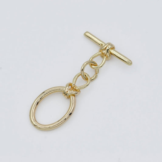 18K Gold Filled Oval Toggle Clasp DIY Jewelry Making For Necklace Bracelet Anklet L-309