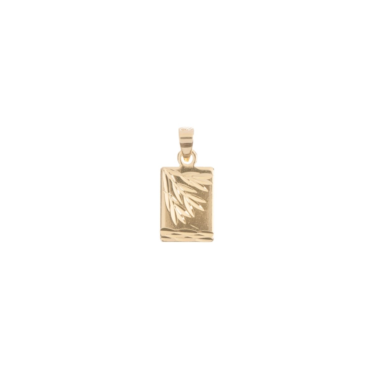 18K Gold Filled Rectangle Minimalist Bar, Wheat Plant Tree Life Bails Findings for Earring Necklace Jewelry Making Supplies H-758