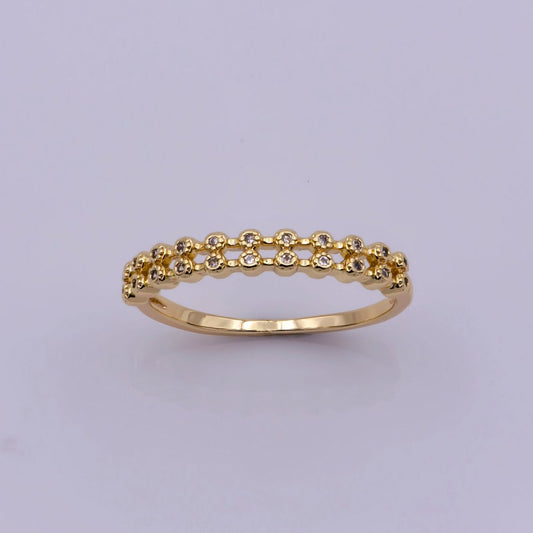 18k gold Filled Ring Micro Pave Cz Cubic Zirconia Gold Band Minimalist Jewelry Stackable U-010~U-013