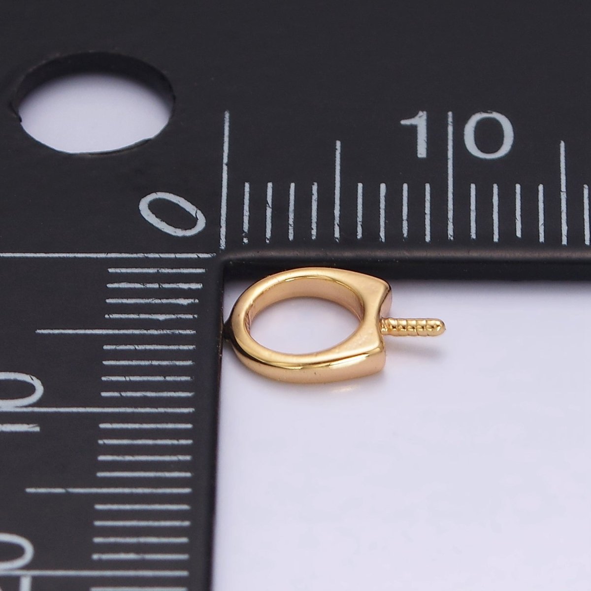 18k Gold Filled Round Plain Peg Bail Hold for Half Drill Pearl and Bead Bail Charm Jewelry Findings Supplies | Z-488