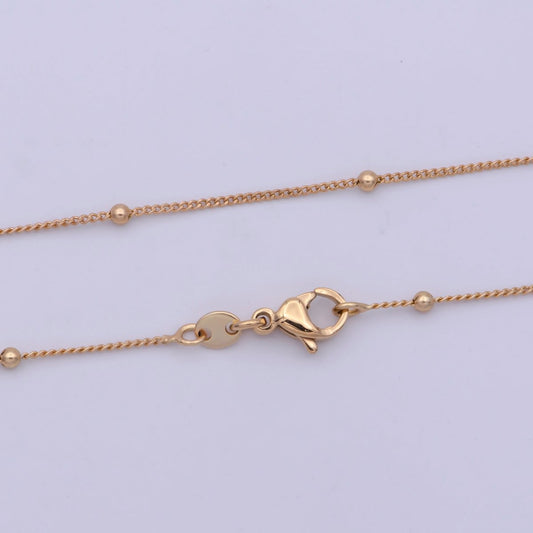 18K Gold Filled Satellite Chain, 0.9mm Gold Ball Chain 18 Inches Ready To Wear Necklace w/ Lobster Clasps | WA-477 Clearance Pricing