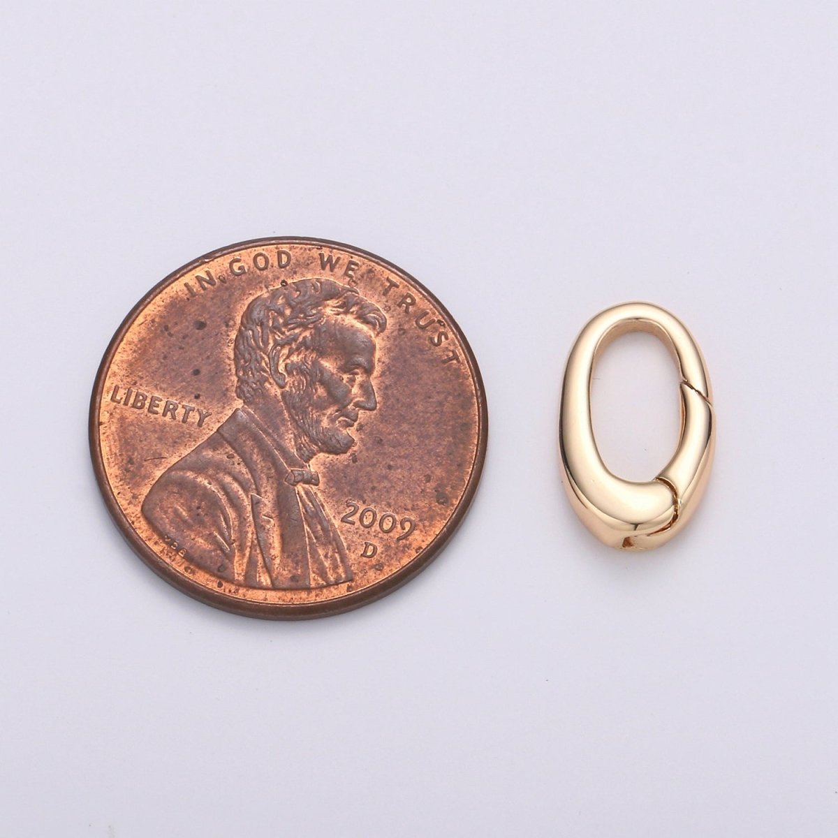 18k Gold Filled Small Push Gate Oval Clasp, Spring gate Clasp, 13x8mm WHOLESALE Supply L-007