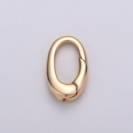 18k Gold Filled Small Push Gate Oval Clasp, Spring gate Clasp, 13x8mm WHOLESALE Supply L-007