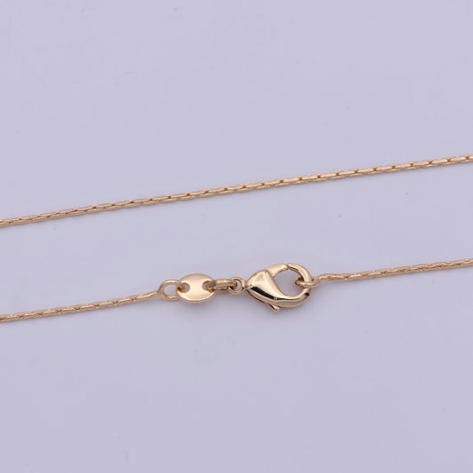 18K Gold Filled Snake Chain, 0.7mm Gold Designed Chain 18 Inches Ready To Wear Necklace w/ Lobster Clasps | WA-476 Clearance Pricing