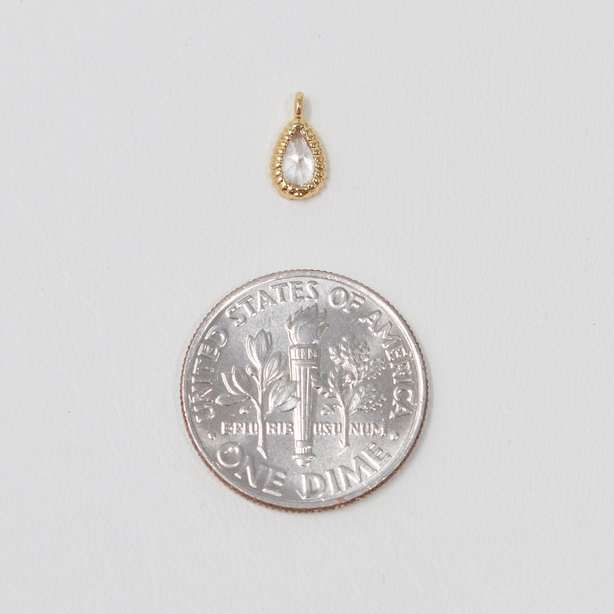 18K Gold Filled Teardrop Charm Add on charm for Necklace Bracelet Earring M-381