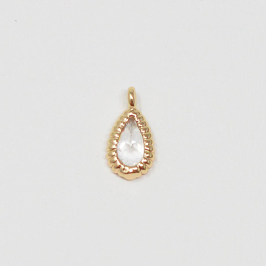 18K Gold Filled Teardrop Charm Add on charm for Necklace Bracelet Earring M-381