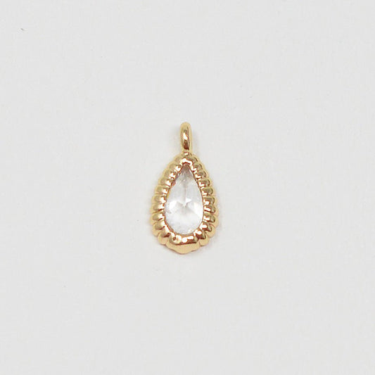 18K Gold Filled Teardrop Charm Add on charm for Necklace Bracelet Earring M-381
