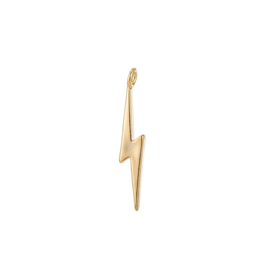 18K Gold Filled Teeny Tiny Lightning Bold Charms - 22mm x 4mm electric thunder storm bolt earring necklace jewelry supplies C-294