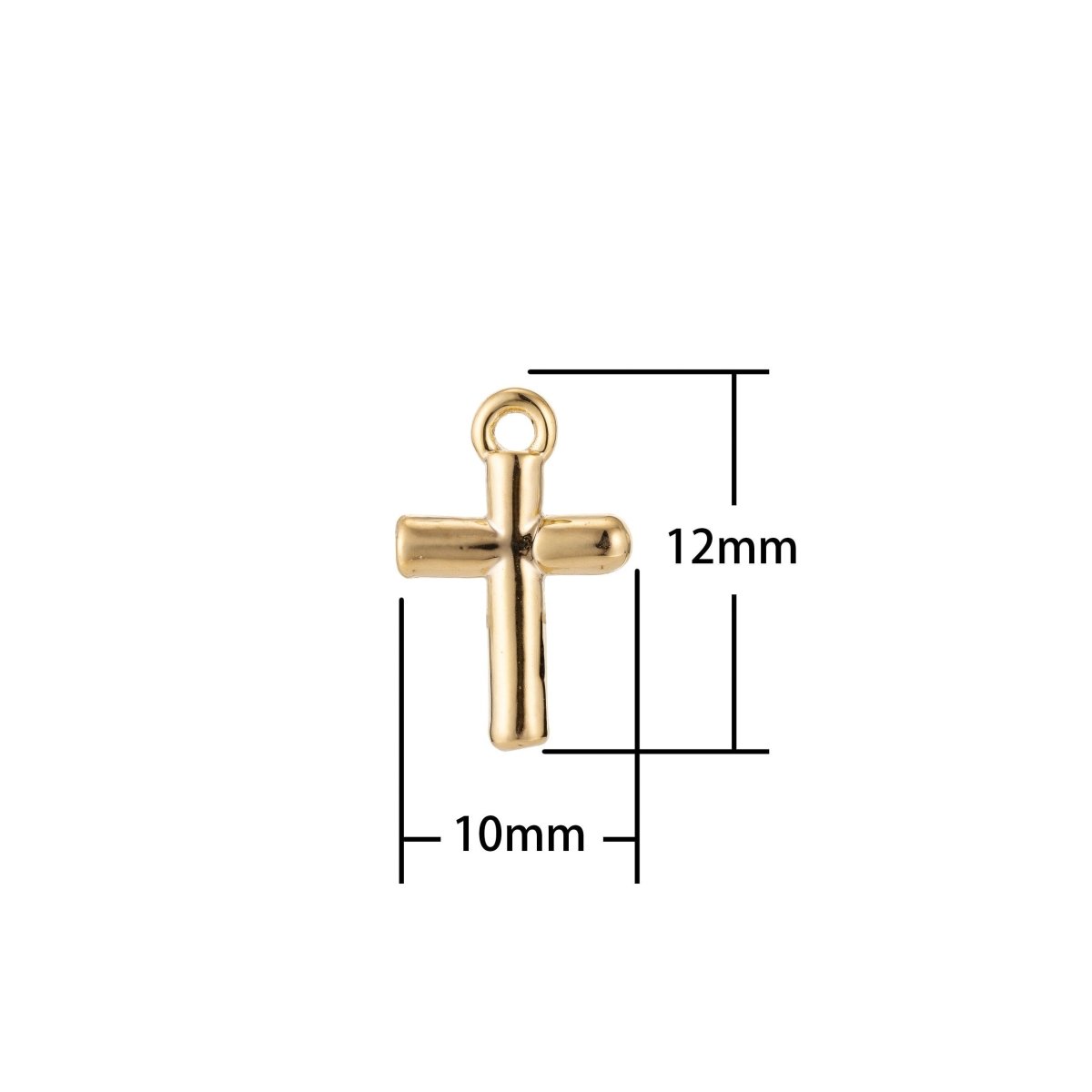 18k Gold Filled Tiny Dainty Small Cross Charm Simple Cross for Bracelet Necklace Earring Charm Jewelry Making AC-1140
