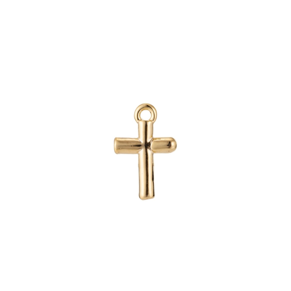 18k Gold Filled Tiny Dainty Small Cross Charm Simple Cross for Bracelet Necklace Earring Charm Jewelry Making AC-1140
