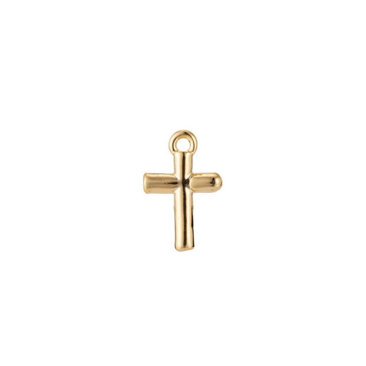 18k Gold Filled Tiny Dainty Small Cross Charm Simple Cross for Bracelet Necklace Earring Charm Jewelry Making AC-1140
