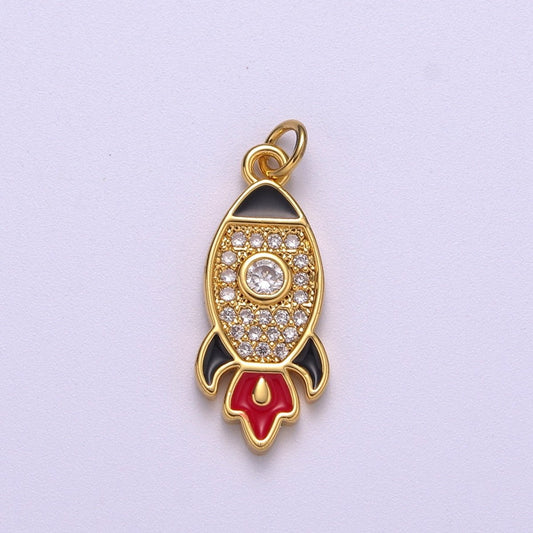 18K Gold Filled To The Moon Rocket Emoji Charm Stocks, Game Stop Stonks Funny Gift For Her, Day Trader Fintwit Woman Girl Supply M-744