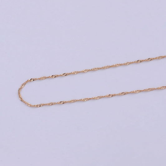 18k Gold Filled Twisted Singapore Chain Necklace, Gold Chain Necklace Layer Dainty Necklace | WA-762 Clearance Pricing