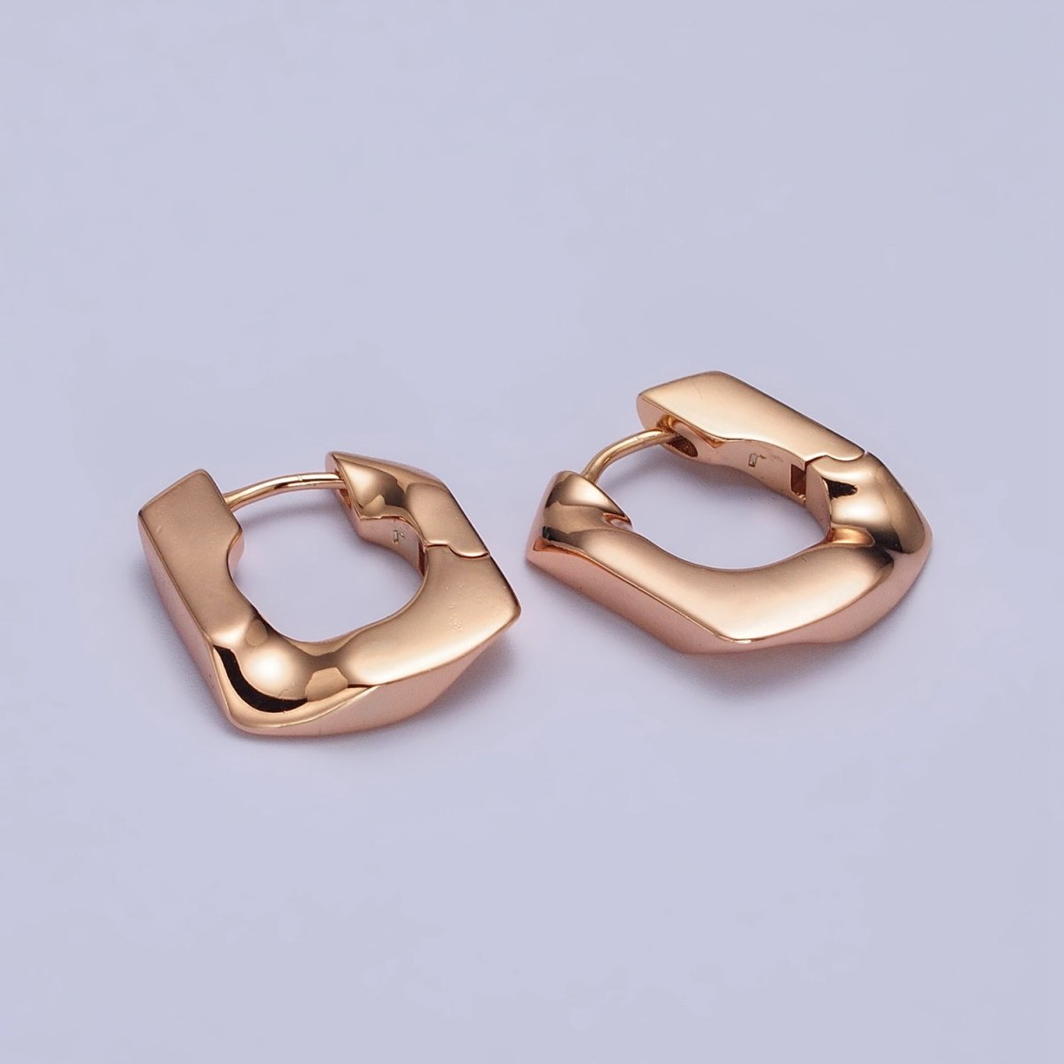 18K Gold Filled U-Shaped Geometric Abstract Huggie Earrings | AB1066