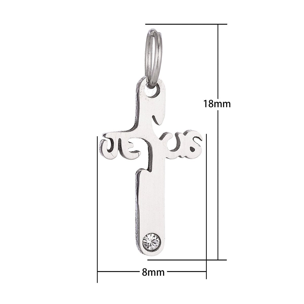 18K Gold Filled Unique Religious Cross Cubic Zirconia Bracelet Charm Necklace Pendant Findings for Jewelry Making E-647