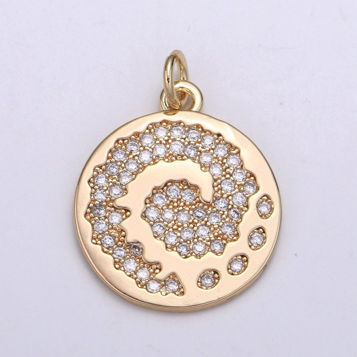 18K Gold Filled Wind Coin Charm  E-096